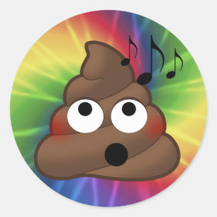 Notes musicales Stickers ronds Poop Emoji Tie Dye
