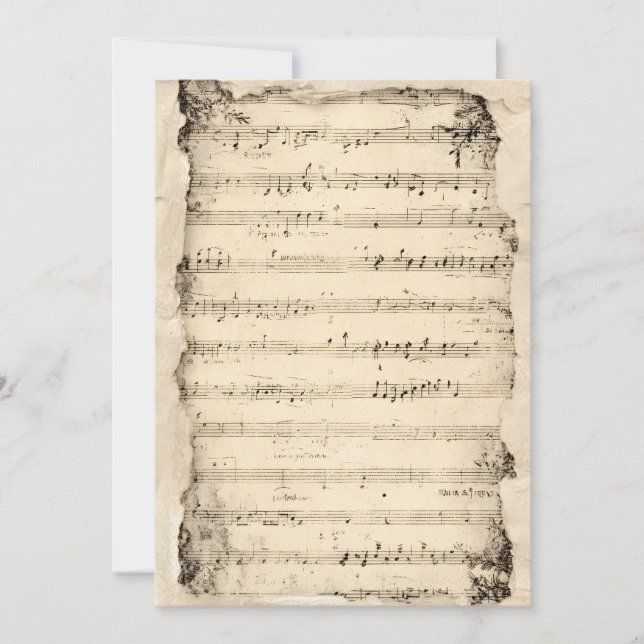 Notes musicales vieilles Invitation Arrière - plan (Devant)