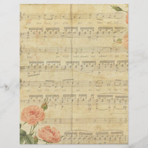 Notes musicales vintages Papier à scandale d'âge f