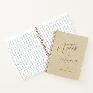 Notes & Musings Modern Script Monogram Golden Notebook