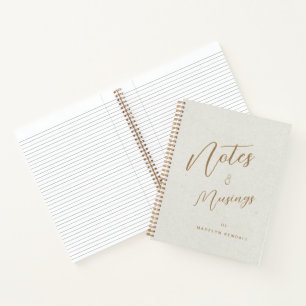 Notes & Musings Modern Script Monogram Ivory Notebook