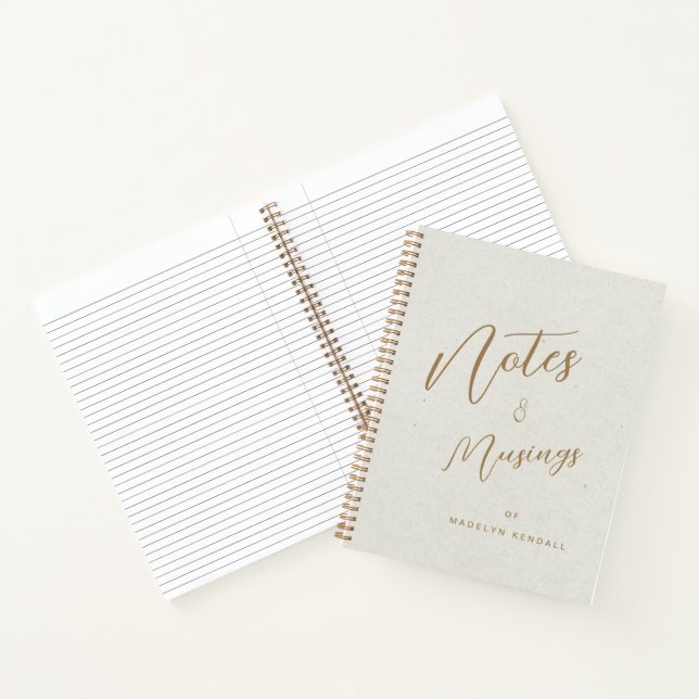 Notes & Musings Modern Script Monogram Ivory Notebook (Inside)