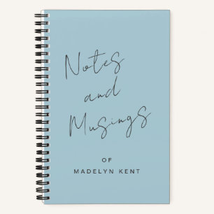 Notes & Musings Script Calligraphy Personalized Notebook