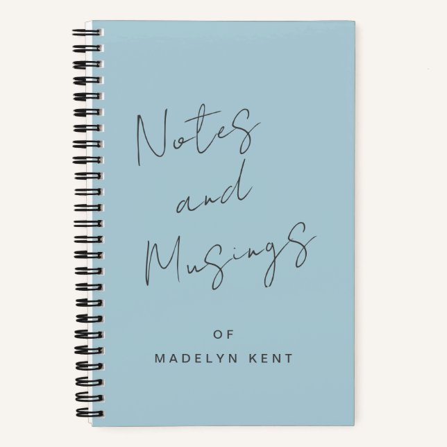 Notes & Musings Script Calligraphy Personalized Notebook (Front)