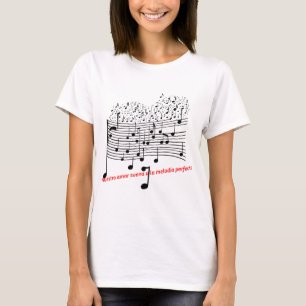 Notes Of Love: Music Illustration in Watercolor fo T-Shirt