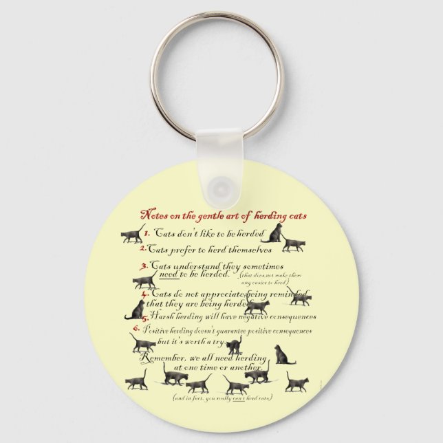 Notes on the Gentle Art of Herding Cats Keychain (Front)