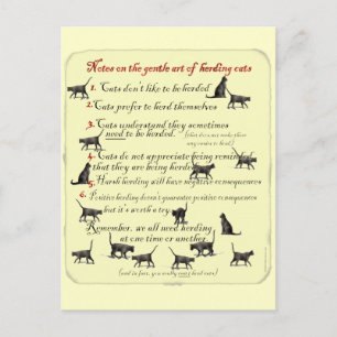 Notes on the Gentle Art of Herding Cats Postcard