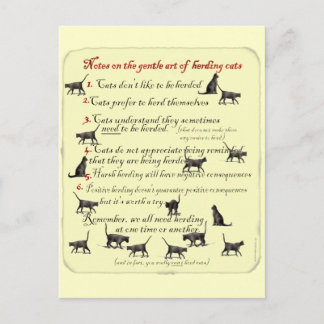 Notes on the Gentle Art of Herding Cats Postcard