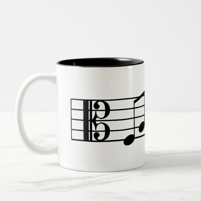 Notes ouvrières de musique de tasse de café de (Gauche)