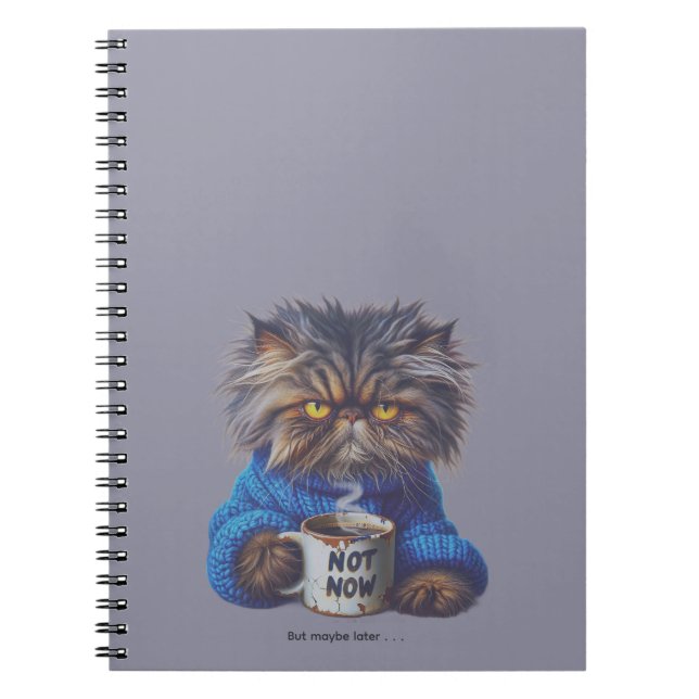 Notes Personalize Grumpy Cat Purple Funny  Notebook (Front)