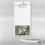 Notes Photo Family  Magnetic Notepad<br><div class="desc">Modern magnetic notepad featuring family photo,  family name and typography script ''notes''.</div>