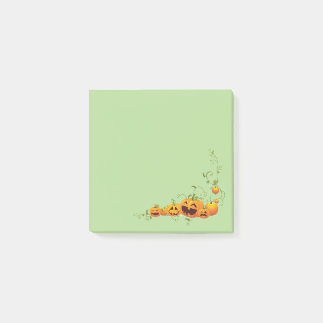 Notes Post-it® 3" x 3" Patch de citrouille (Devant)