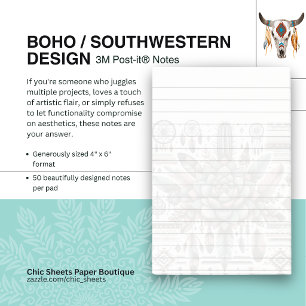 Notes Post-it® 3M de style boho/sud-ouest