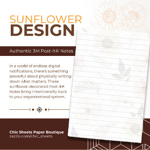 Notes Post-it® 3M décorées de tournesols