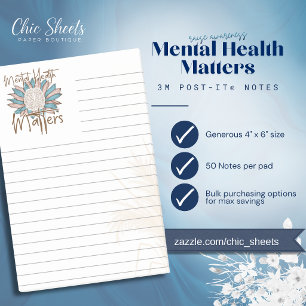Notes Post-it® 3M lignées Boho Mental Health Matte