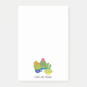 Notes post-it amicales et succulentes pour les Pla