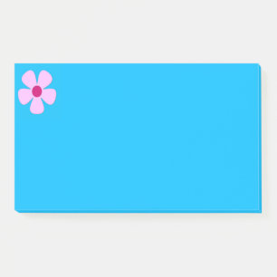 Notes post-it bleu rose Fleur