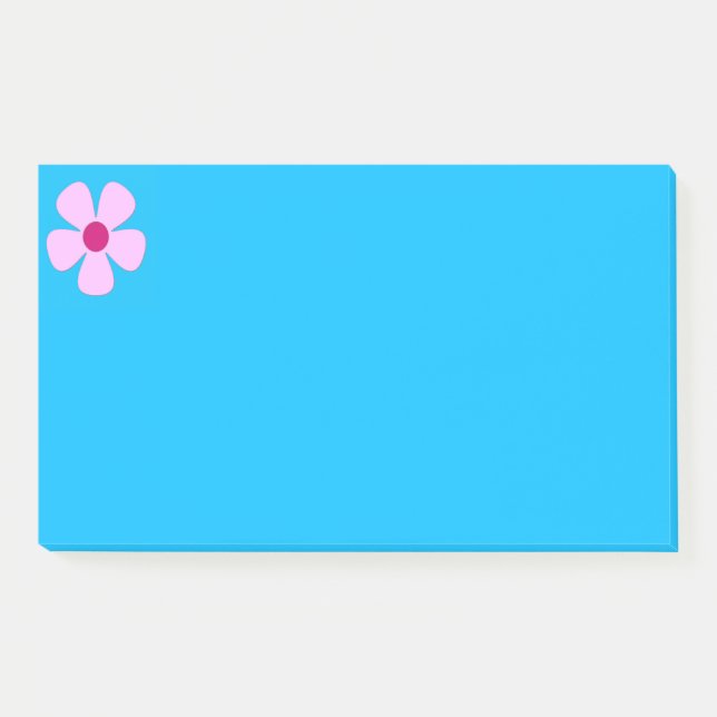 Notes post-it bleu rose Fleur (Devant)