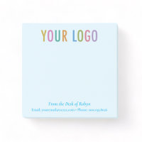 Notes Post-it® bleues Logo Entreprise De la part d