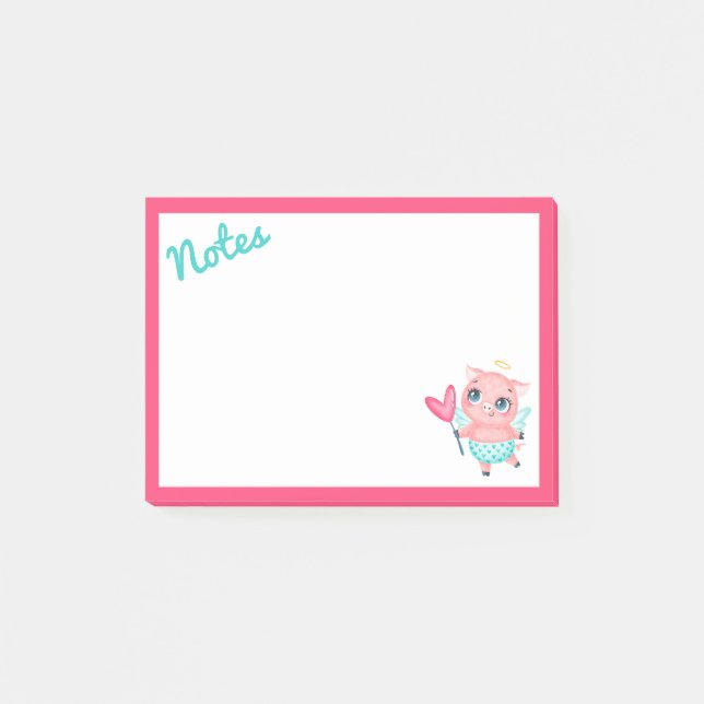 Notes Post-It Cochon Cupid (Devant)