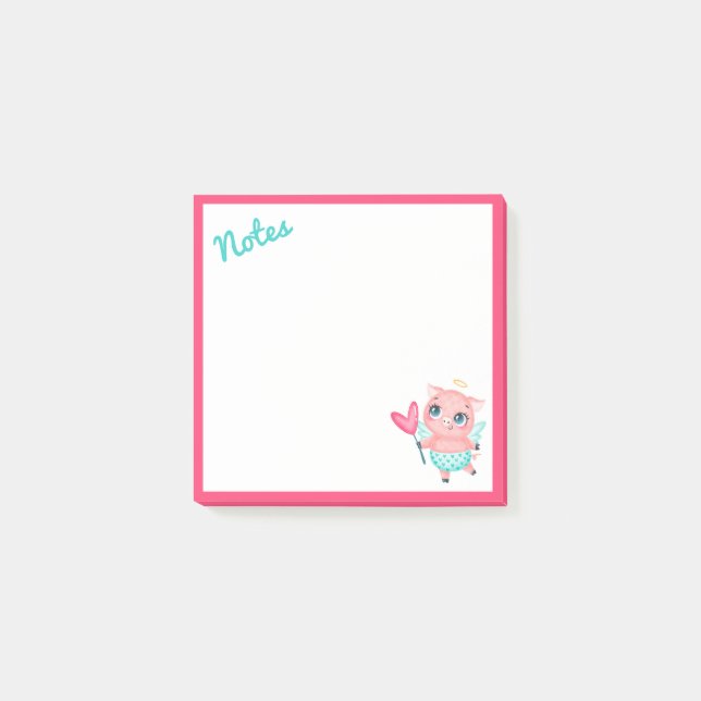 Notes Post-It Cochon Cupidon (Devant)