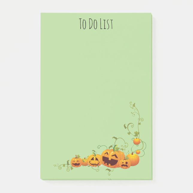 Notes Post-it® de 4 po x 6 po pour citrouille (Devant)