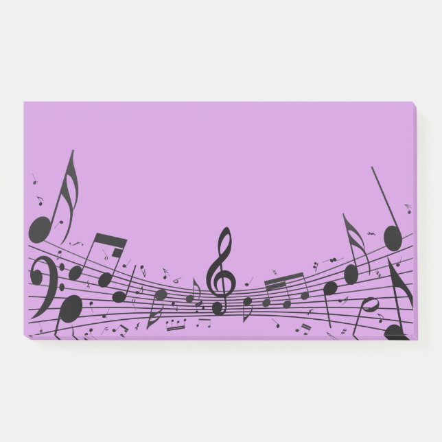 Notes post-it de conception musicale noire (Devant)