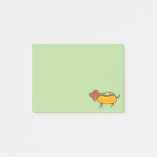 Notes Post-It de Dachshund en Hot Dog