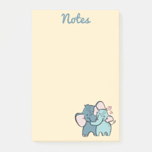 Notes post-it de l'amour des éléphants