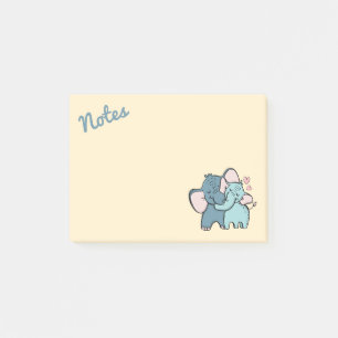Notes post-it de l'amour des éléphants