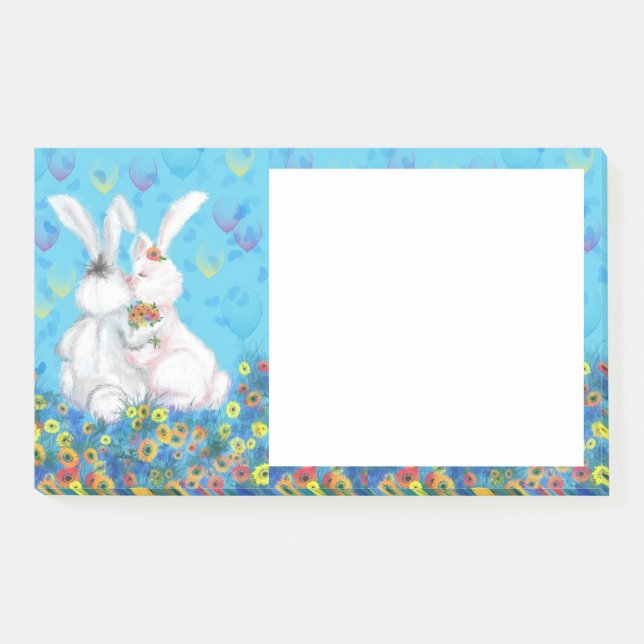 Notes Post-it® de lapin mou (Devant)