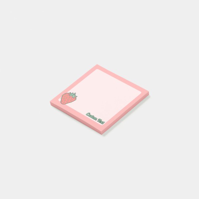 Notes post-it de l'icône fraise (Incliné)
