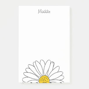 Notes post-it de marguerite jaune et blanc