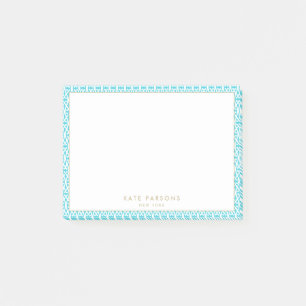 Notes post-it de Motif bleu turquoise élégant