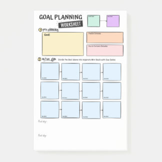 Notes Post-It de planification d'objectifs