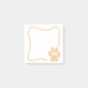 Notes post-it du coeur du chien paw