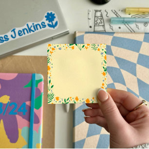 Notes post-it du Motif de gribouillages floraux 7,