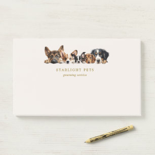 Notes post-it du service de toilettage de chiens m