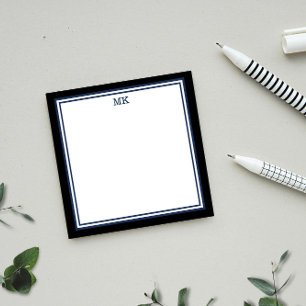 Notes post-it en bleu noir