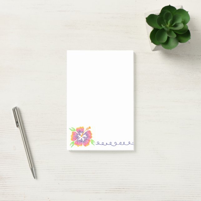 Notes Post-It Fleur d'Hibiscus Joyeuses (Bureau)