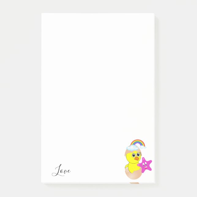 Notes post-it Jaune Chick Arc-en-ciel (Devant)
