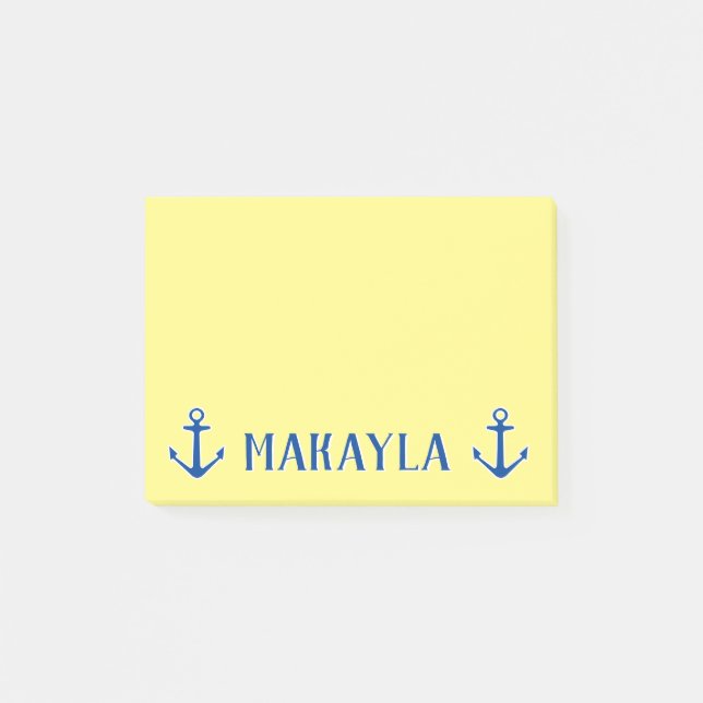 Notes Post-it® jaunes personnalisées avec ancrages (Devant)