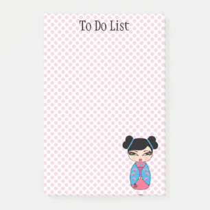 Notes Post-it® Kokeshi Poupée Rose 4 x 6
