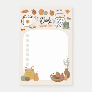 Notes Post-It Liste de Contrôle Automne Daisy