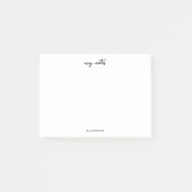 Notes Post-It Nom de Script Simple  (Devant)