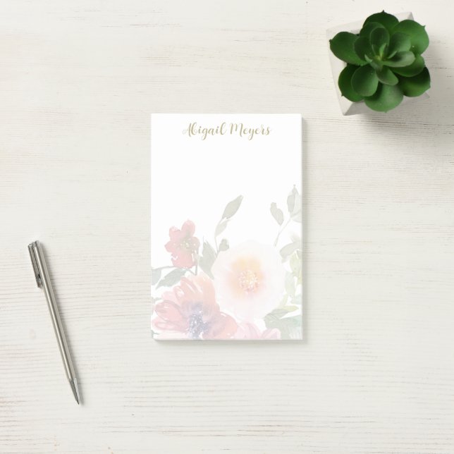 Notes Post-it® personnalisées roses (Bureau)
