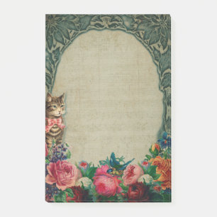 Notes post-it pour chats et fleurs victoriens