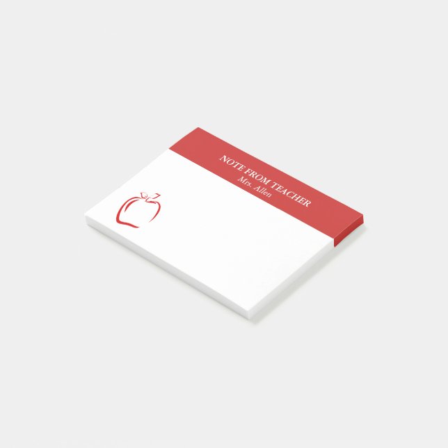 Notes Post-It pour Enseignants avec Pomme (Incliné)