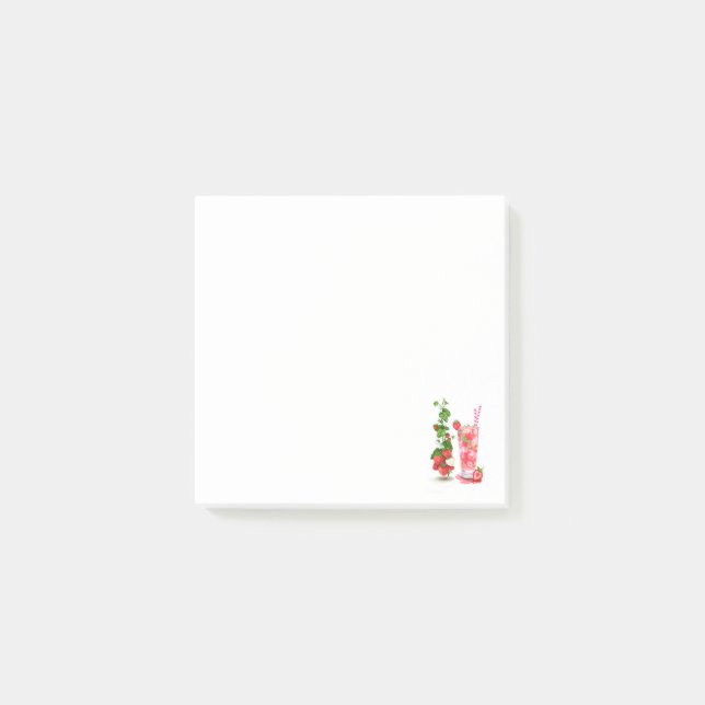Notes Post-it® pour la boisson aux fraises (Devant)
