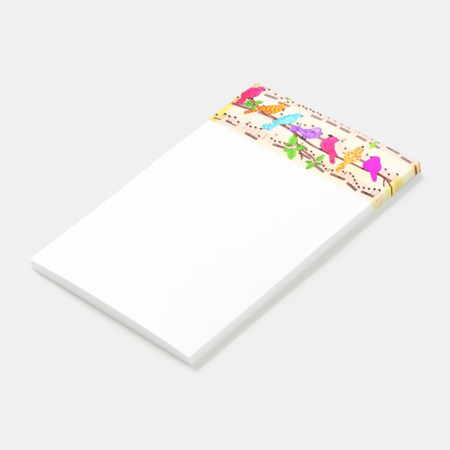 Notes Post-it® pour les oiseaux musicaux (Incliné)